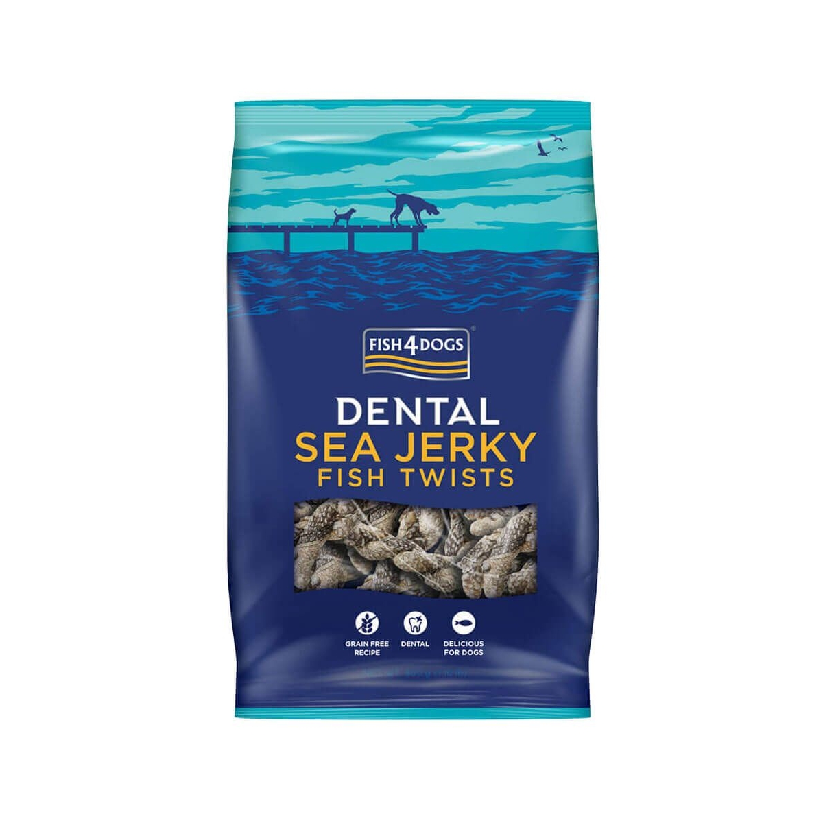 FISH4DOGS Dental Jerky Twists kārumi suņiem, 500g - Produkta attēls