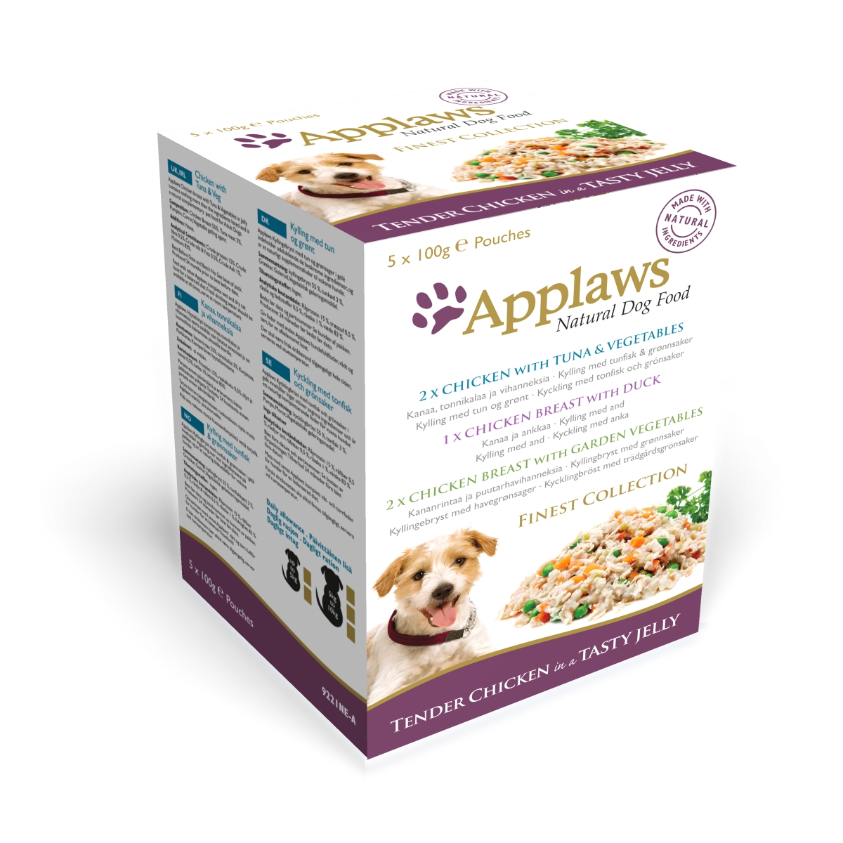 Applaws Jelly Finest maltītes paciņas suņiem, 5 x 100 g