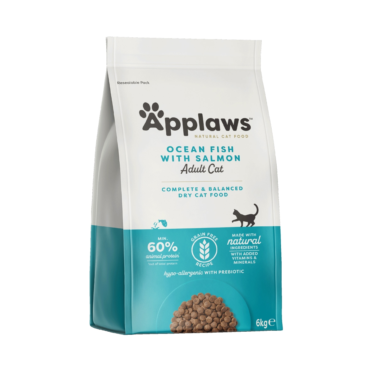 APPLAWS sausā barība pieaugušiem kaķiem, okeāna zivis/lasis, 6kg - Produkta attēls