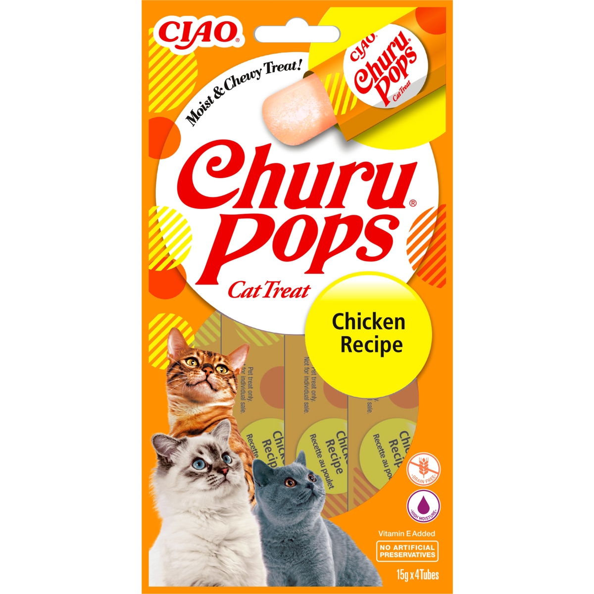 CHURU Pops gardums kaķiem, vista, 15g x 4gb - Produkta attēls