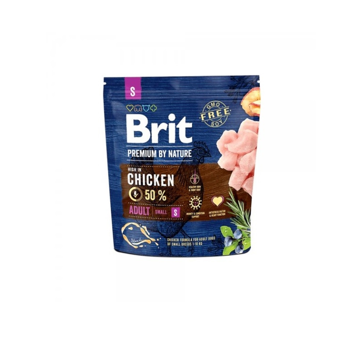 Ziedojums: Brit Premium S sausā barība suņiem ar vistu 1kg - Produkta attēls