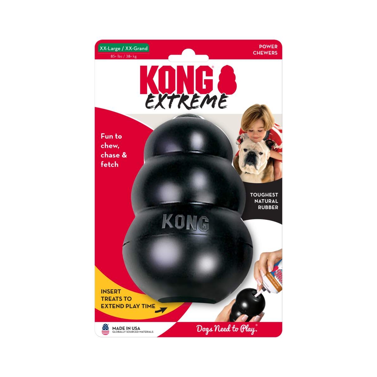 KONG Extreme rotaļlieta suņiem, XXL, melna - Produkta attēls