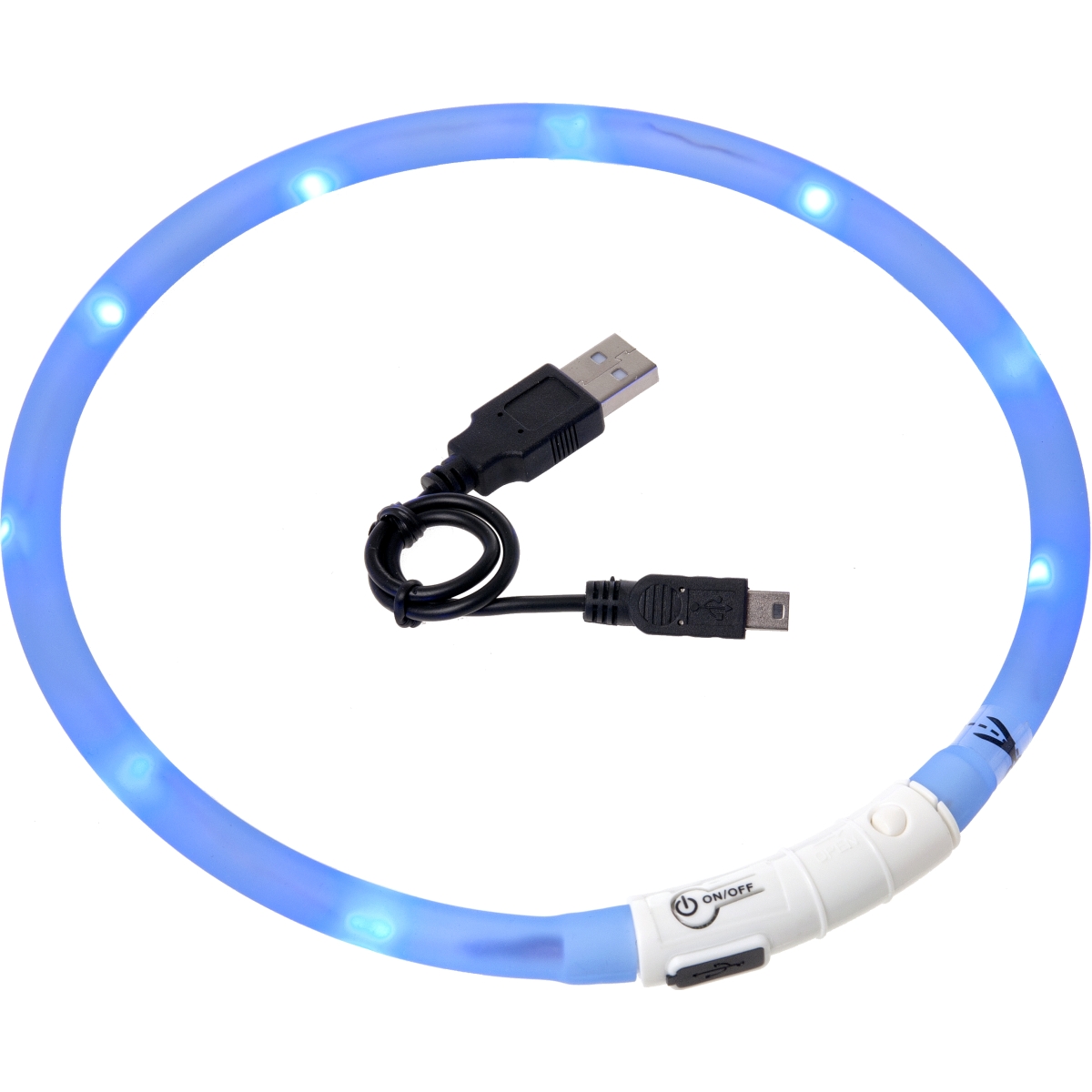 FLAMINGO Visio Led kakla siksna 70cm, zila - Produkta attēls