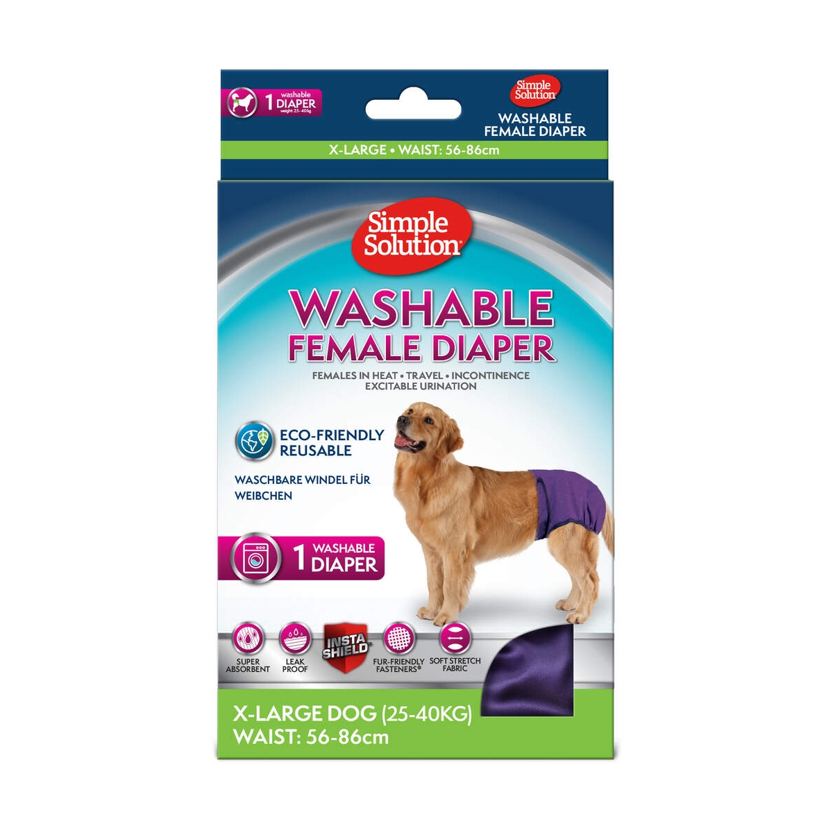 SIMPLE SOLUTION Autiņbiksītes suņu meitenēm, mazgājamas, XL - Produkta attēls