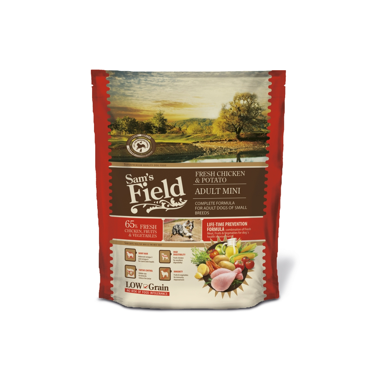 Sam´s Field MINI sausā barība mazo šķirņu suņiem vista 0,8kg - Produkta attēls