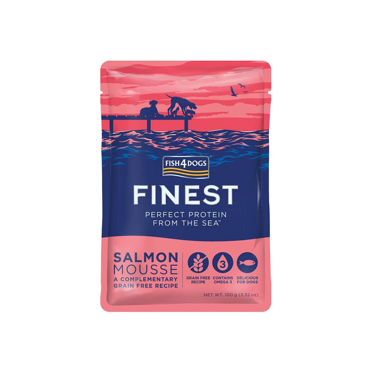 FISH4DOGS pastēte suņiem, lasis, 100 g - Produkta attēls