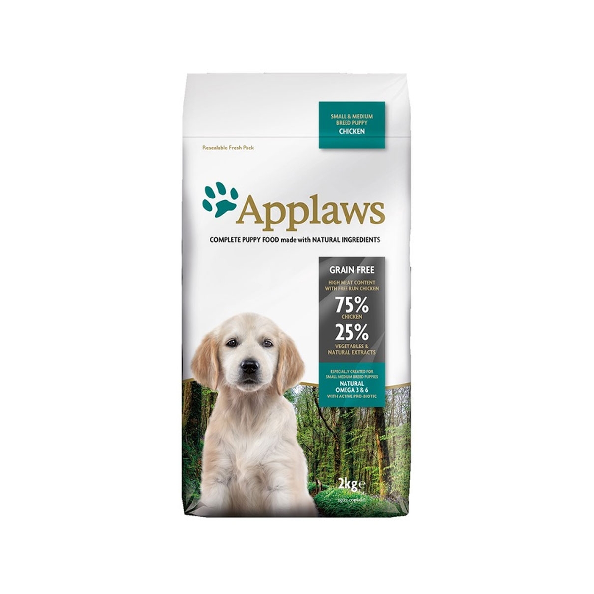 APPLAWS sausā barība mazo/vidējo šķirņu kucēniem, vista, 2kg - Produkta attēls