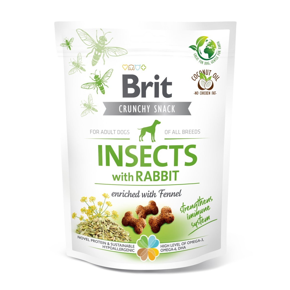 BRIT Crunchy gardumi suņiem, insekti/trusis, 200g - Produkta attēls