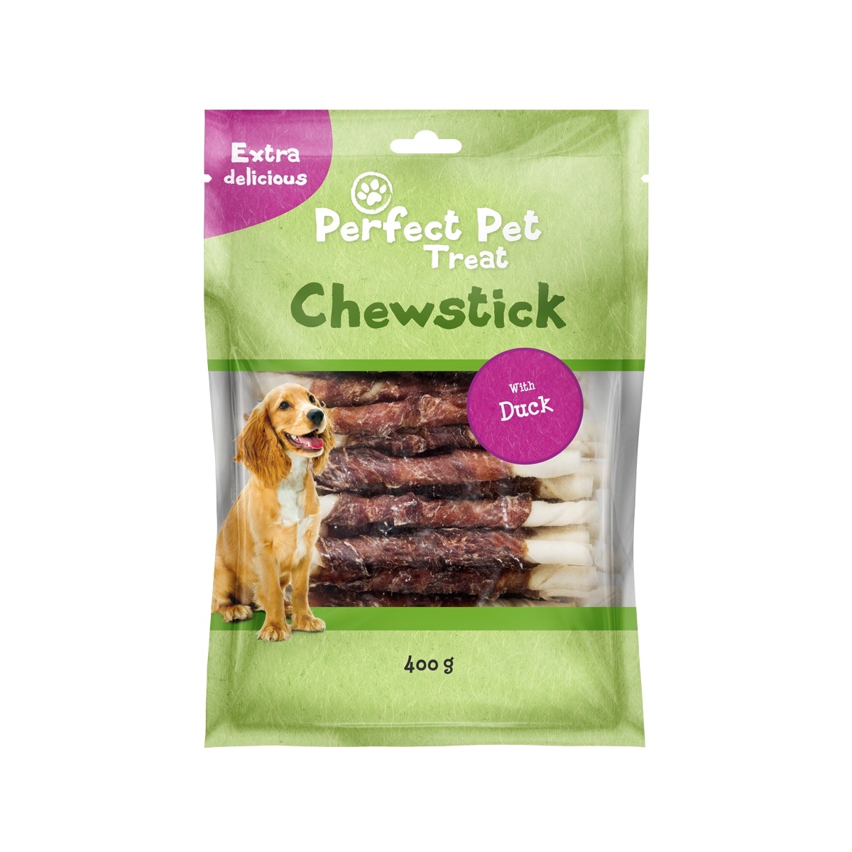 PERFECT PET Chewstick gardums suņiem, pīle, 400g - Produkta attēls