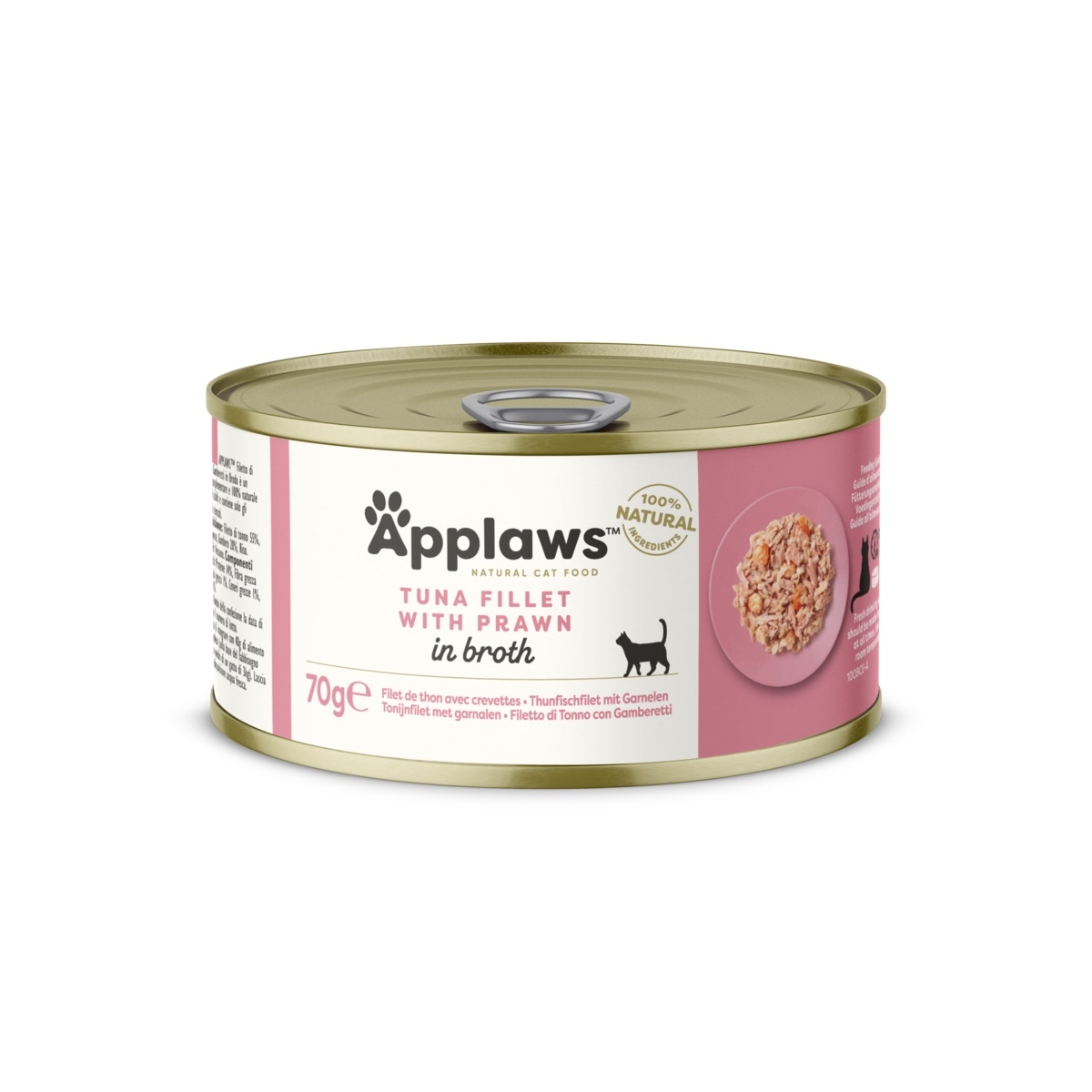 APPLAWS mitrā barība kaķiem, tuncis/garneles buljonā, 70g - Produkta attēls