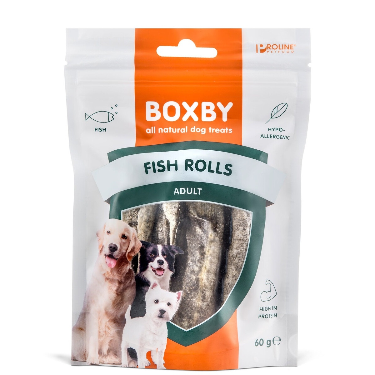 BOXBY gardums suņiem, mencas rullīši, 60g - Produkta attēls