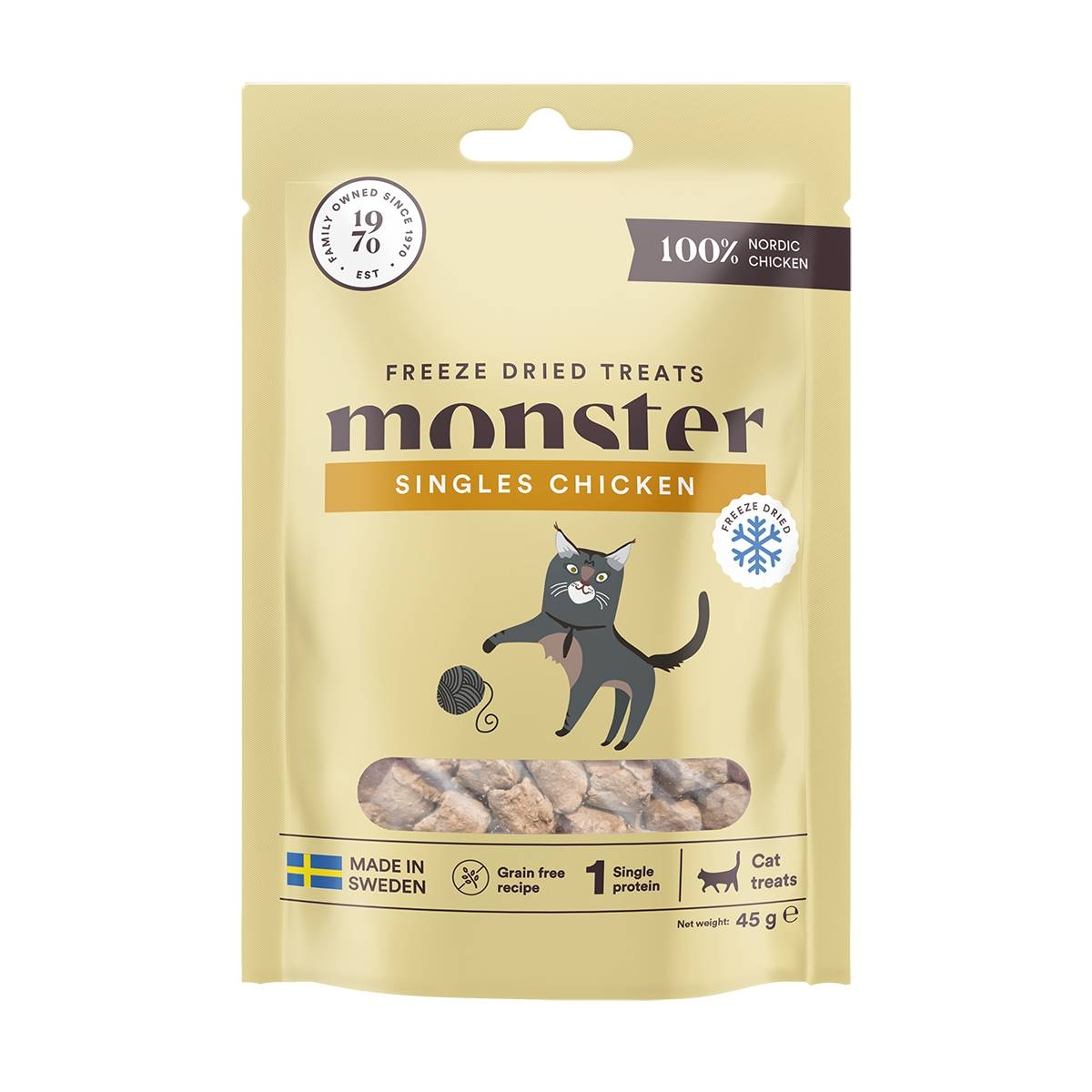 MONSTER liofilizēts kārums kaķiem, vista, 45g - Produkta attēls