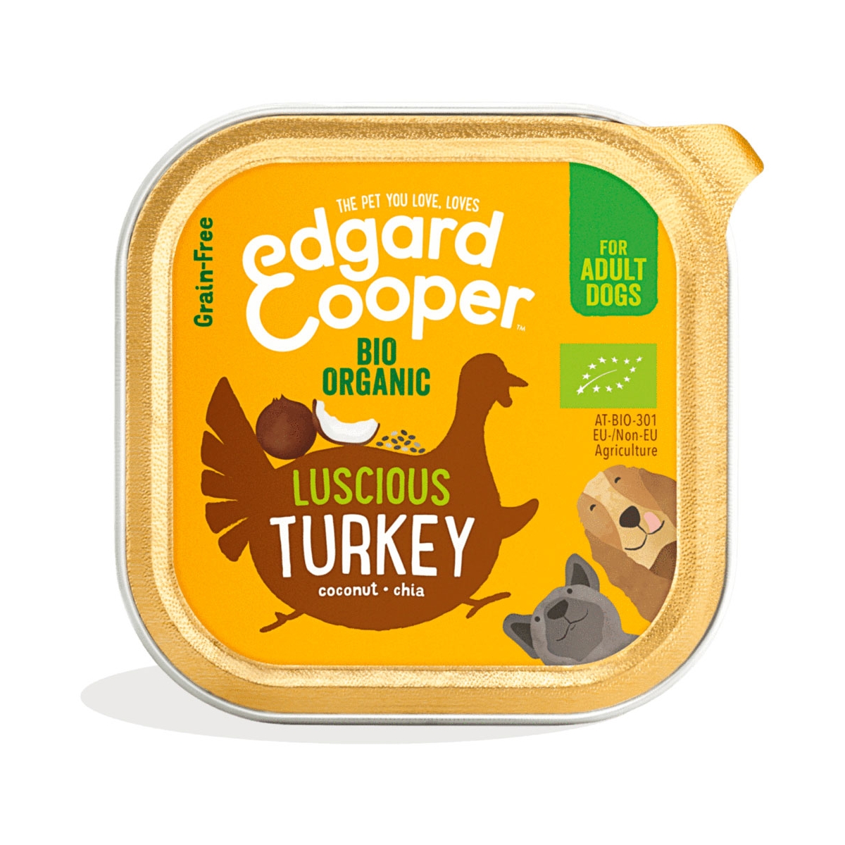 EDGARD COOPER Bio Organic mitrā barība suņiem, tītars, 100 g - Produkta attēls