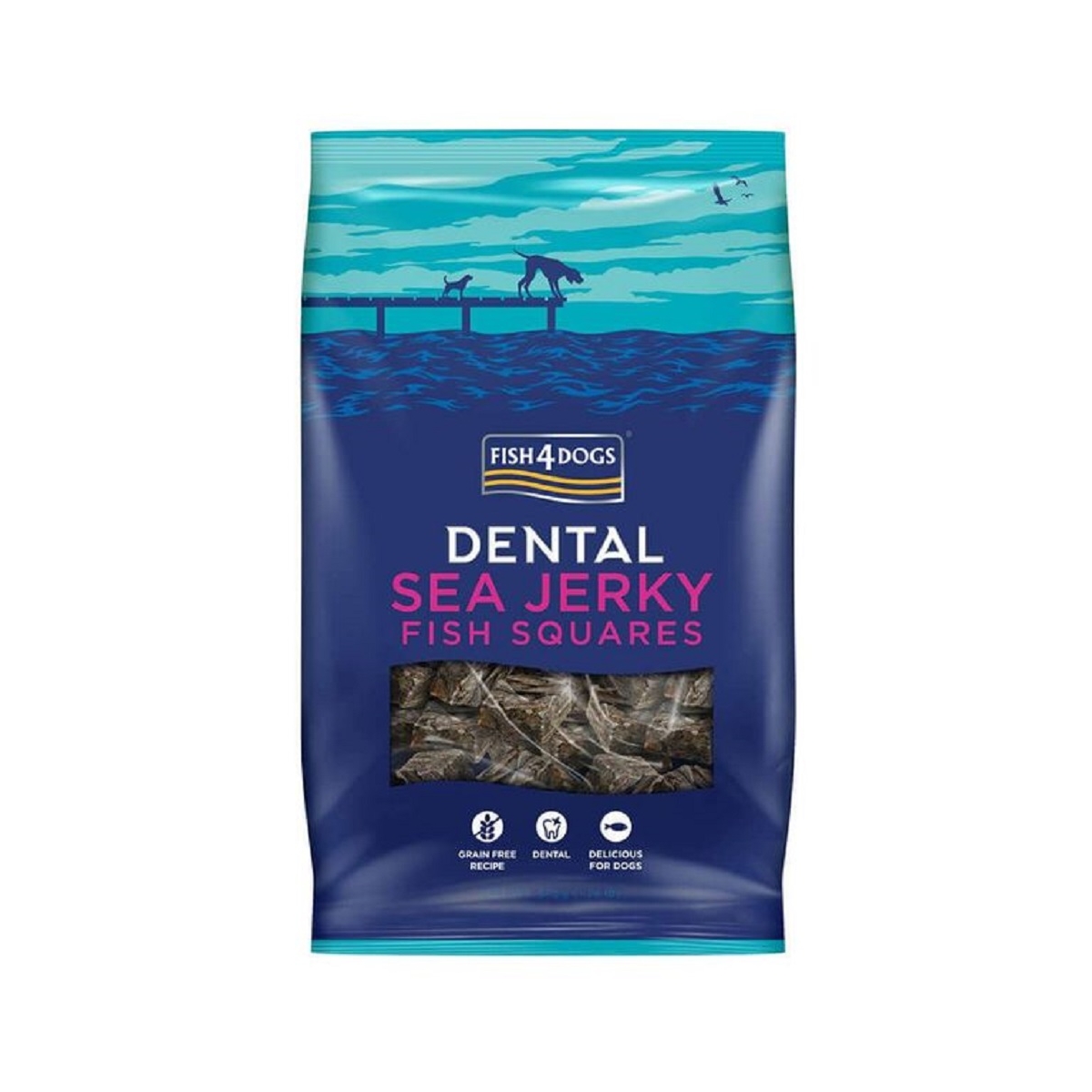 FISH4DOGS Dental Jerky Squares kārumi suņiem, 575g - Produkta attēls