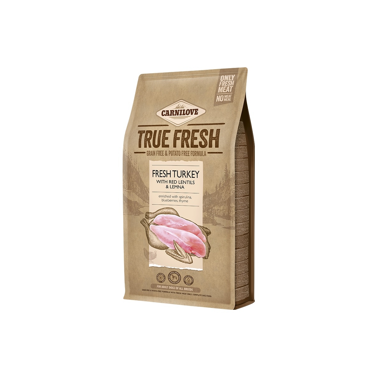 CARNILOVE True Fresh sausā barība suņiem, tītars, 11,4kg - Produkta attēls