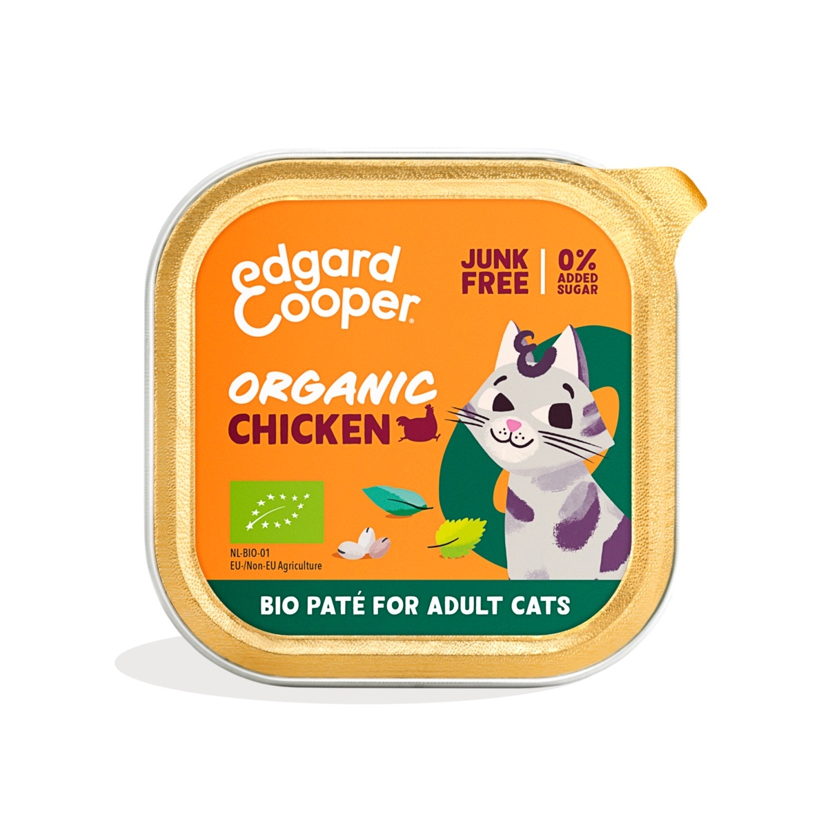EDGARD COOPER Organic pastēte kaķiem, vista, 85g - Produkta attēls