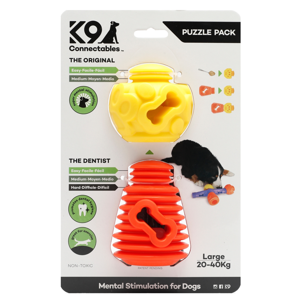 K9 rotaļlietu komplekts suņiem Puzzle, L, oranžs/dzeltens - Produkta attēls