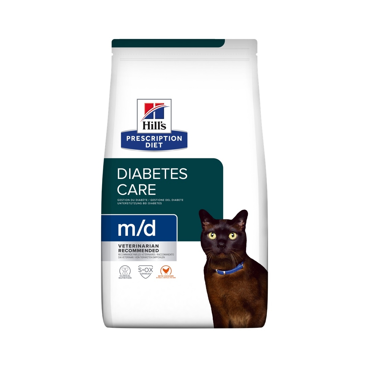 HILL'S PD m/d Diabetes sausā barība kaķiem, vista, 1.5kg - Produkta attēls