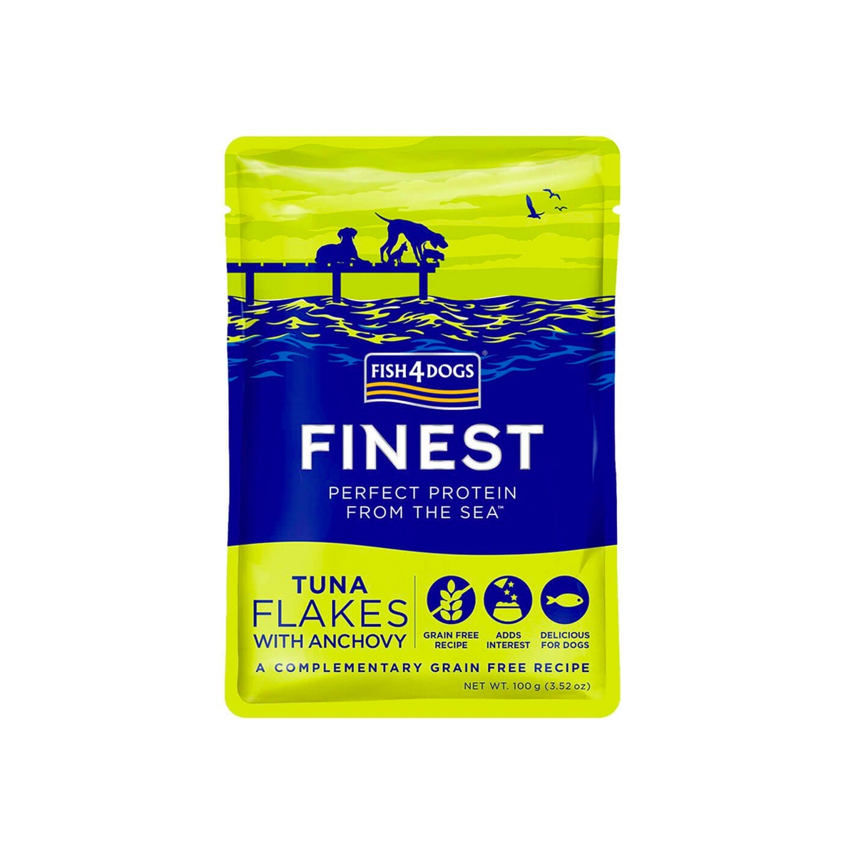 FISH4DOGS Finest mitrā barība tunča gabaliņi/anšovi 100 g