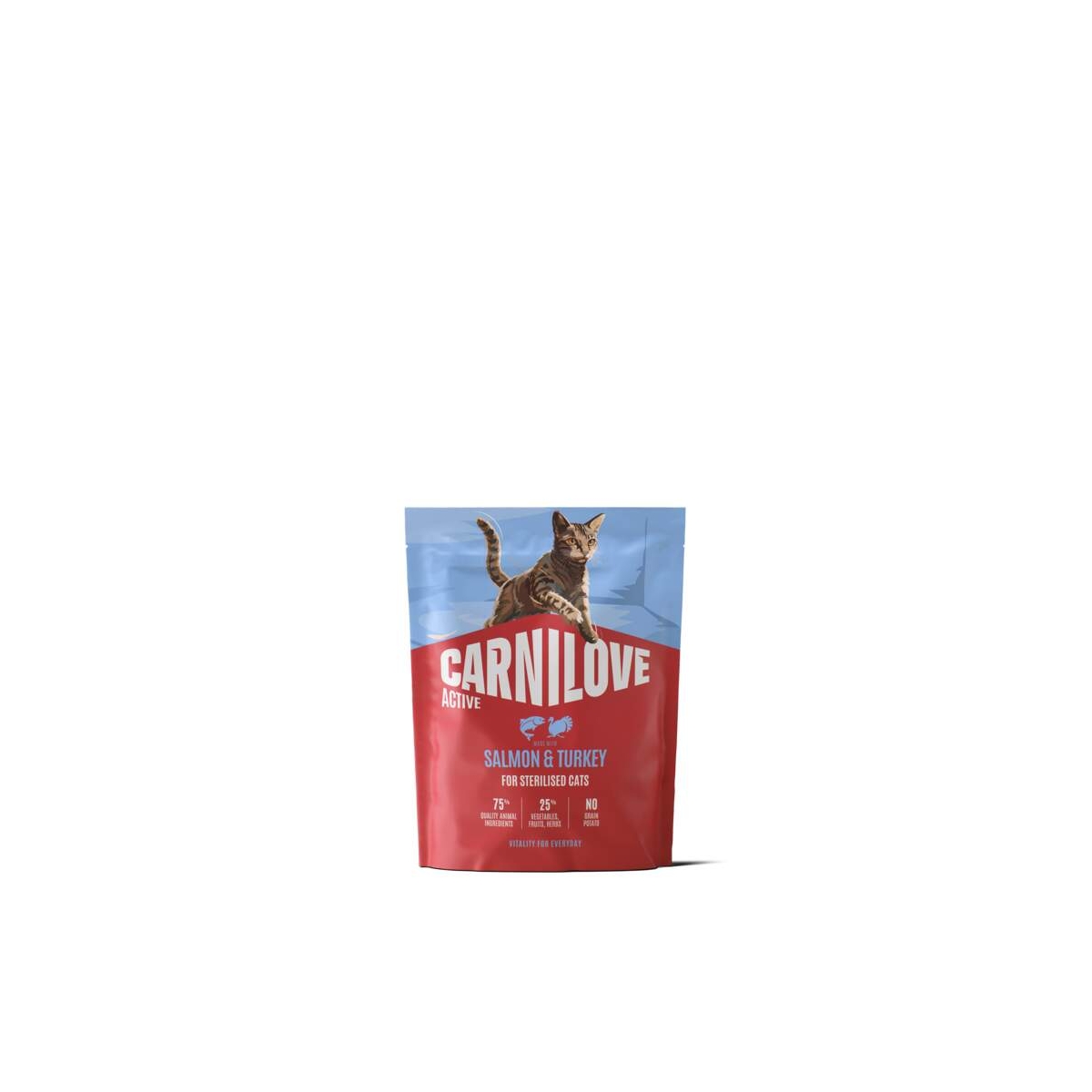 CARNILOVE ACTIVE sausā barība kaķiem, lasis/tītars, 400g - Produkta attēls 1