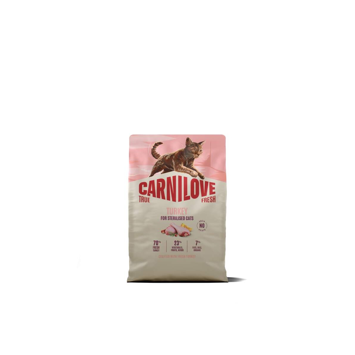 CARNILOVE TRUE FRESH sausā barība sterilizētiem kaķiem, tītars 2kg - Produkta attēls 1