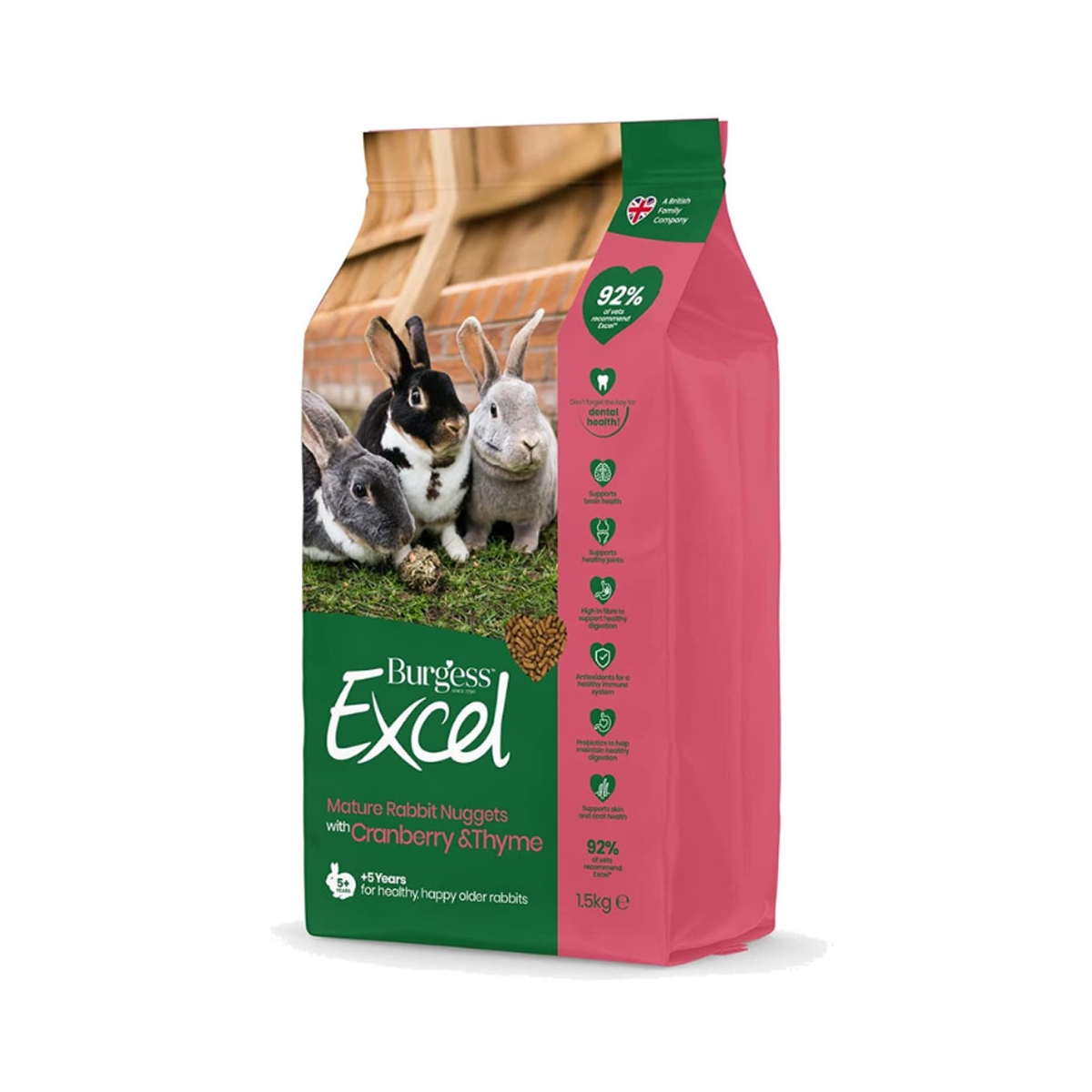 BURGESS Excel Nuggets Mature barība trušiem 1,5kg - Produkta attēls