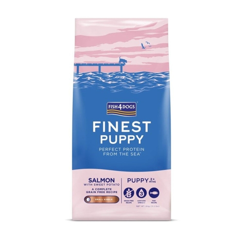 FISH4DOGS Puppy sausā barība kucēniem, lasis/batātes, 6kg