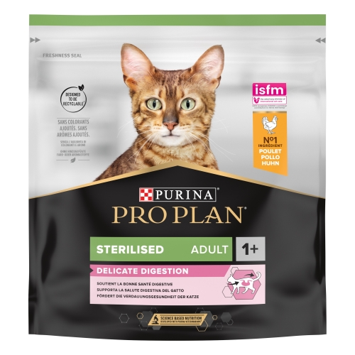 PRO PLAN Delicate Adult sausā barība kaķiem, vista, 400g