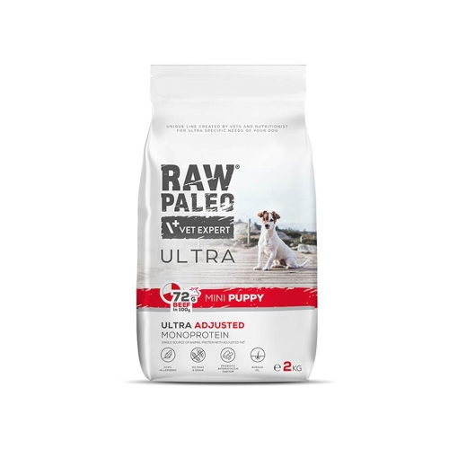 RAW PALEO Ultra Mini sausā barība kucēniem, liellops, 2kg