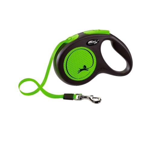 FLEXI Neon lentes veida pavada M/5m, zaļa