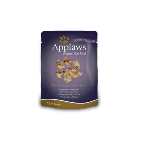 APPLAWS mitrā barība kaķiem ar vistu un savvaļas rīsiem, 70g