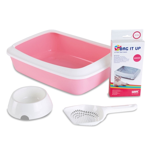 SAVIC Starter Kit komplekts kaķēniem, rozā