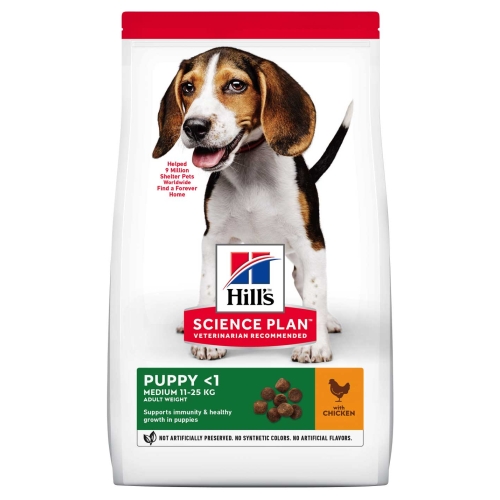HILL'S SP Puppy Medium sausā barība kucēniem, vista, 800g