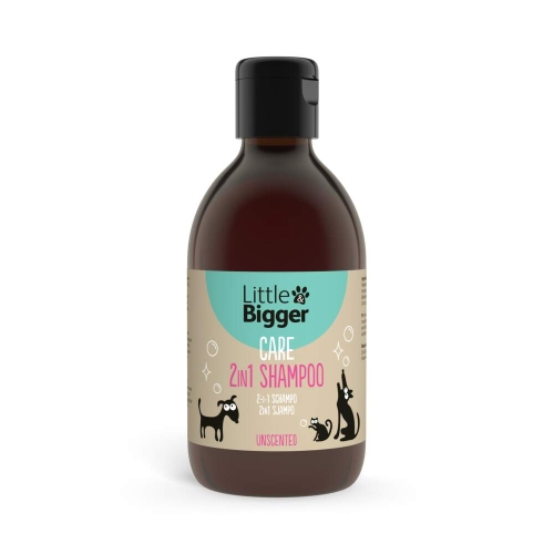 LITTLE & BIGGER Care 2in1 šampūns suņiem un kaķiem, bez smaržas,300 ml
