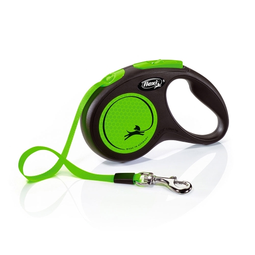 FLEXI Neon lentes veida pavada S/5m, zaļa