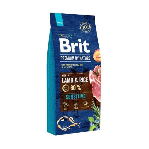 BRIT Premium Sensitive sausā barība suņiem, jērs/rīsi,15kg