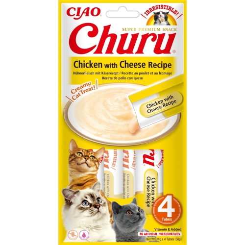 CHURU biezenis kaķiem vistas gaļa/siers56g