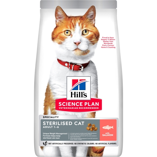 HILL'S SP Sterilised sausā barība kaķiem, lasis, 1,5kg