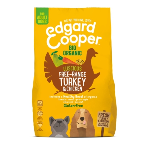 EDGARD COOPER Organic sausā barība suņiem, tītars/vista, 7 kg