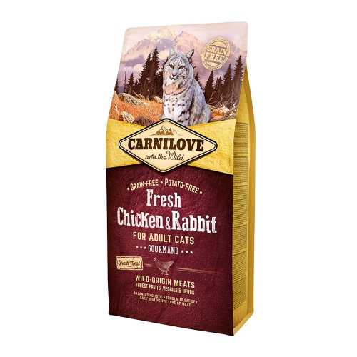 CARNILOVE Fresh sausā barība kaķiem vista/trusis 2kg
