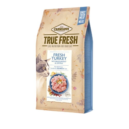 CARNILOVE True Fresh sausā barība kaķiem, tītars, 340g
