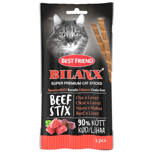 BF Bilanx Meat Stix gardums kaķiem, ar liellopu 3 X 15 g