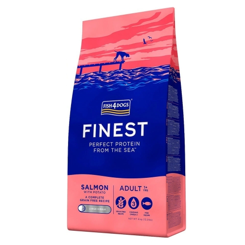 FISH4DOGS Adult sausā barība suņiem, lasis/kartupeļi 1,5kg