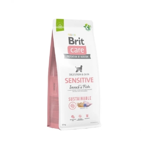 BRIT Care Sensitive sausā barība suņiem, insekti/zivis, 12kg