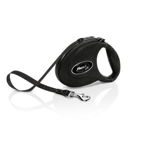 Flexi ādas pavada M/5 m, melna