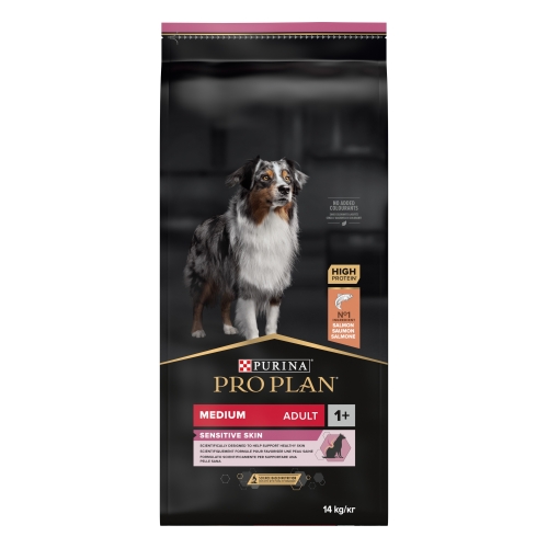 PRO PLAN Adult Medium Sensitive sausā barība suņiem, lasis, 14kg
