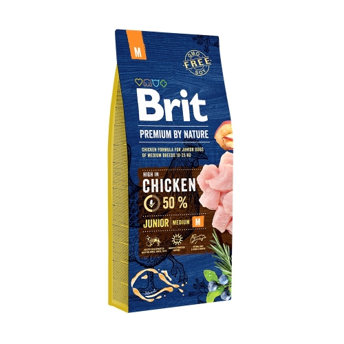 BRIT Premium Medium sausā barība kucēniem, vista, 15kg
