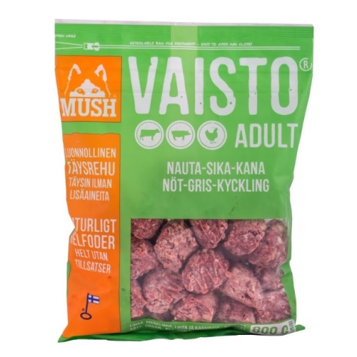 Mush Vaisto suņu barība ar teļa/tītara/vistas gaļu, 800 g