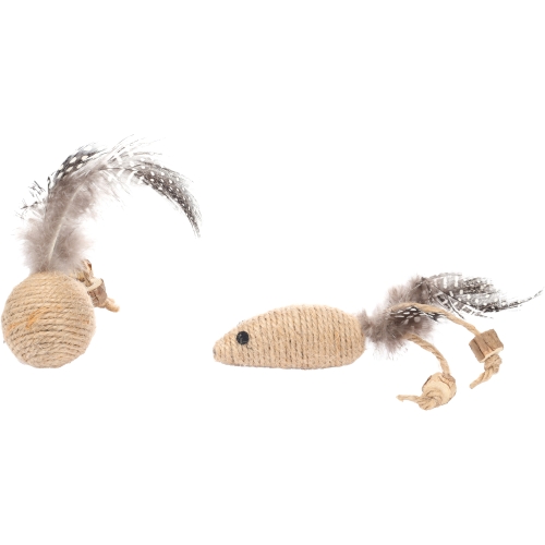 FLAMINGO Yutsa Ball and Mouse rotaļlieta kaķiem, 13 x 3 x 3 cm
