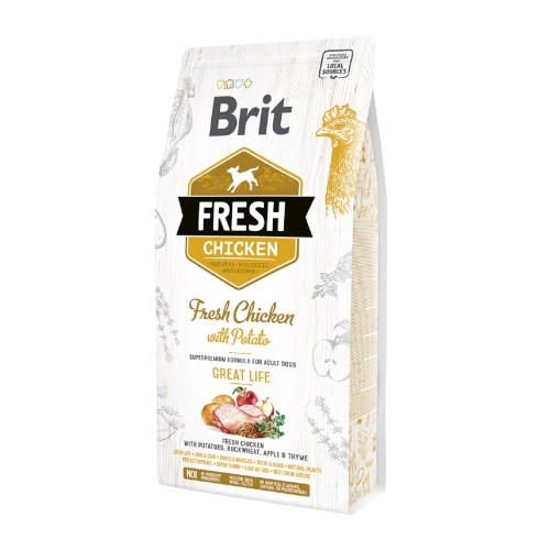 BRIT Fresh sausā barība suņiem, vista/kartupeļi, 2,5kg